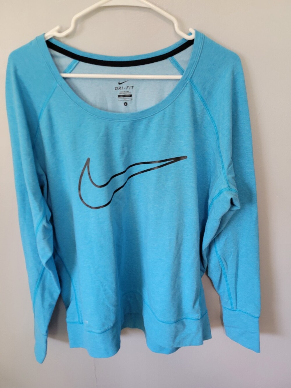 Nike Blue Dri-FIT Long-Sleeve Sweatshirt- Size Large-EUC